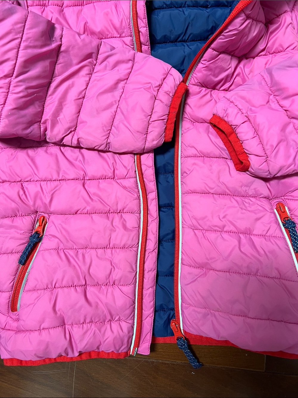 Mini Boden Kids Pack Away Jacket Pink Hooded Puffer - Picture 5 of 5